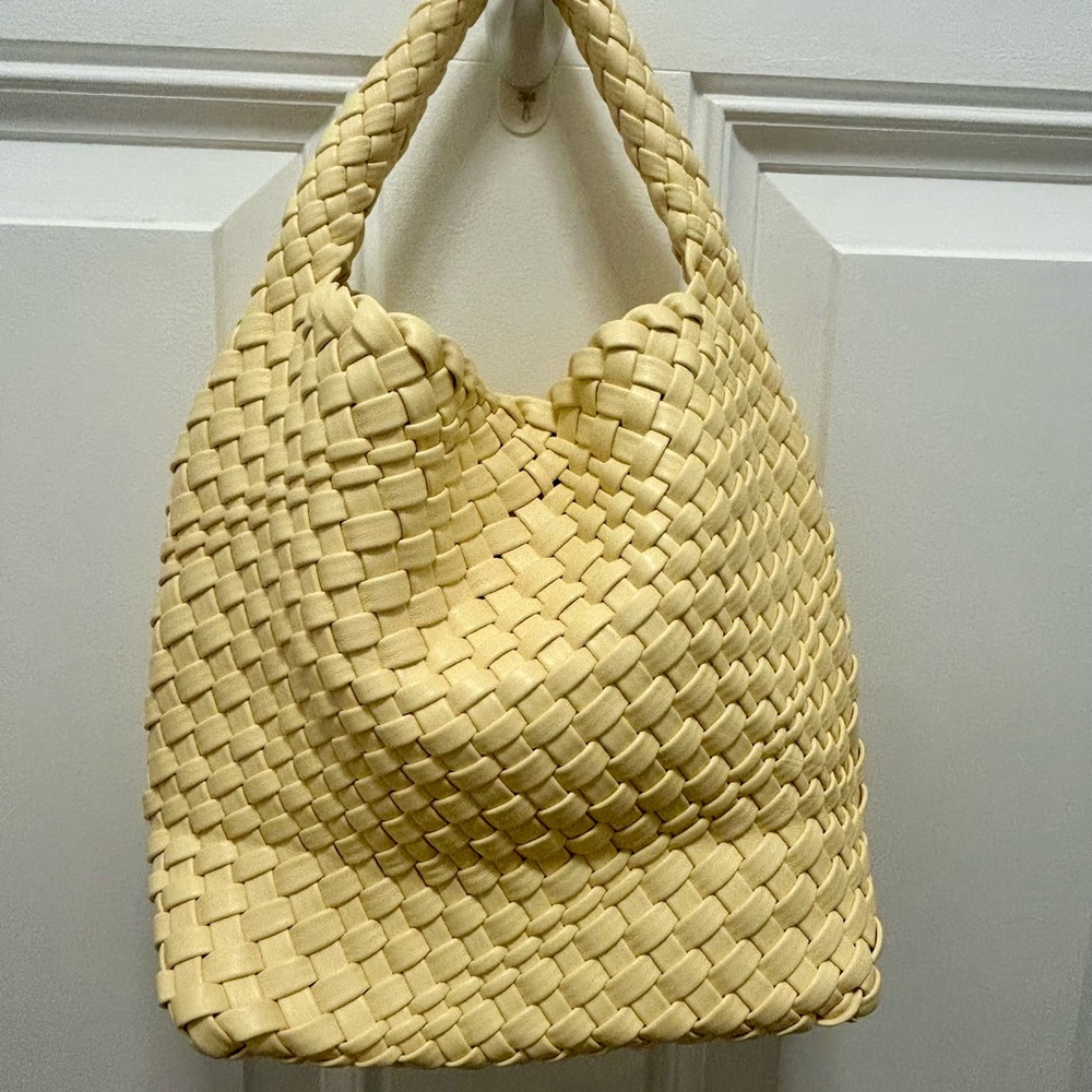 Amazon Woven Tote Bag in Pale Yellow